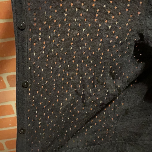 Black waist length sweater with cutouts on front - Picture 2 of 2